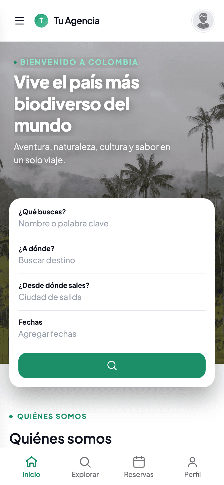 El mismo sitio de la agencia en versión móvil